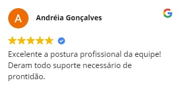 Andréia Gonçalves - Excelente a postura profissional da equipe! Deram todo suporte necessário de prontidão.